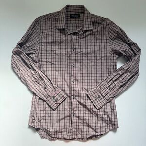 Banana Republic Stretch Tailored Slim Fit Red Plaid Size Medium